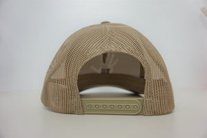 Beige retro trucker X White logo