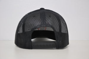 Black retro trucker X Red logo