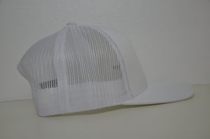 White retro trucker X Red logo