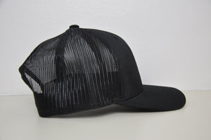 Black retro trucker X White logo