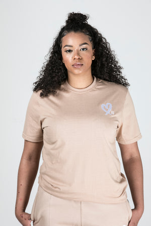 Beige Wild Heart Unisex Short Set