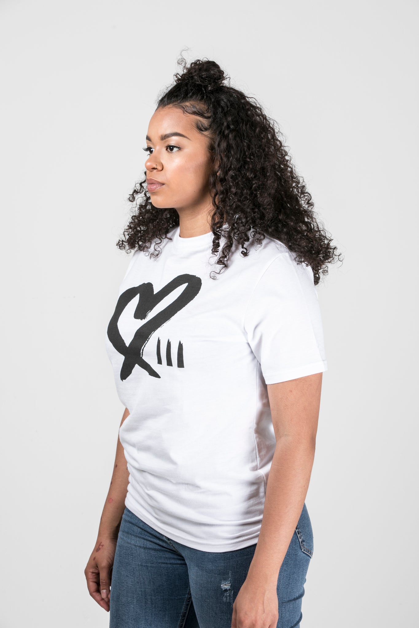 All White Large Logo Wild Heart Unisex T-Shirt
