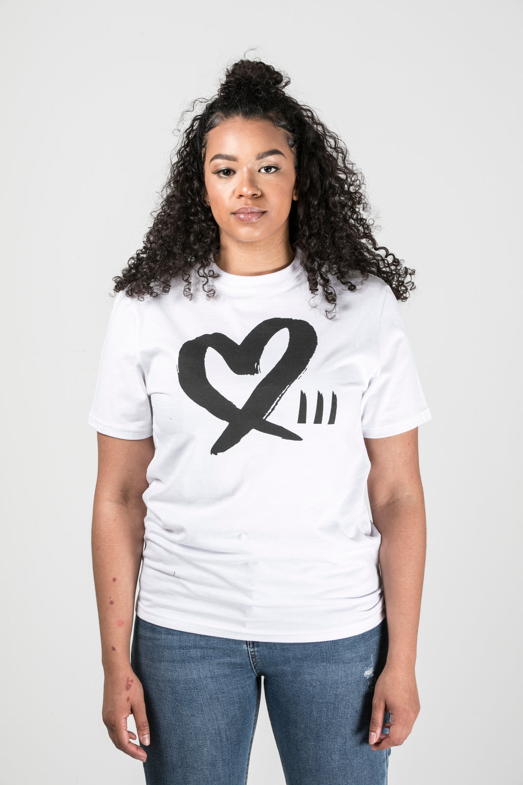All White Large Logo Wild Heart Unisex T-Shirt