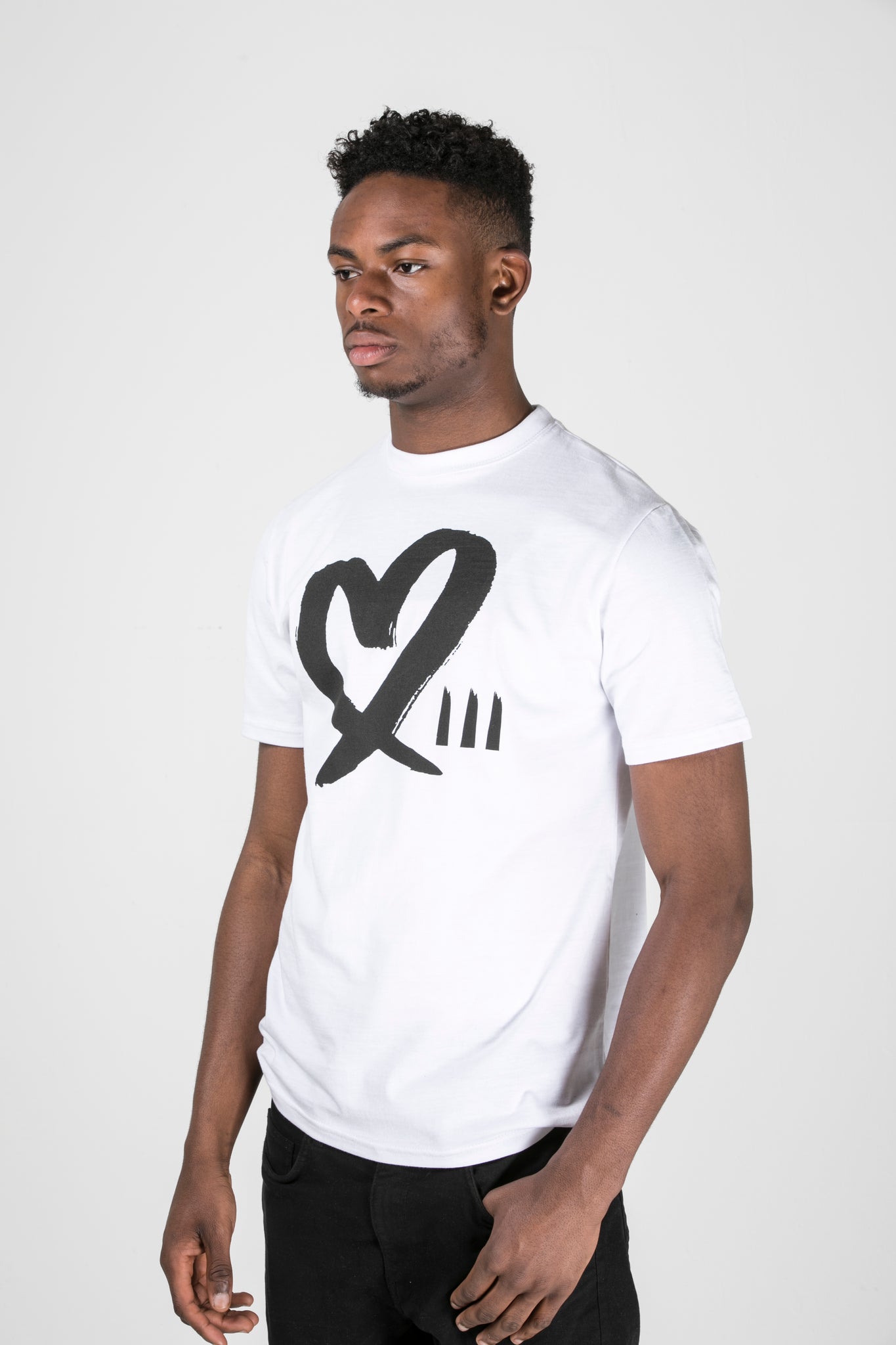 All White Large Logo Wild Heart Unisex T-Shirt
